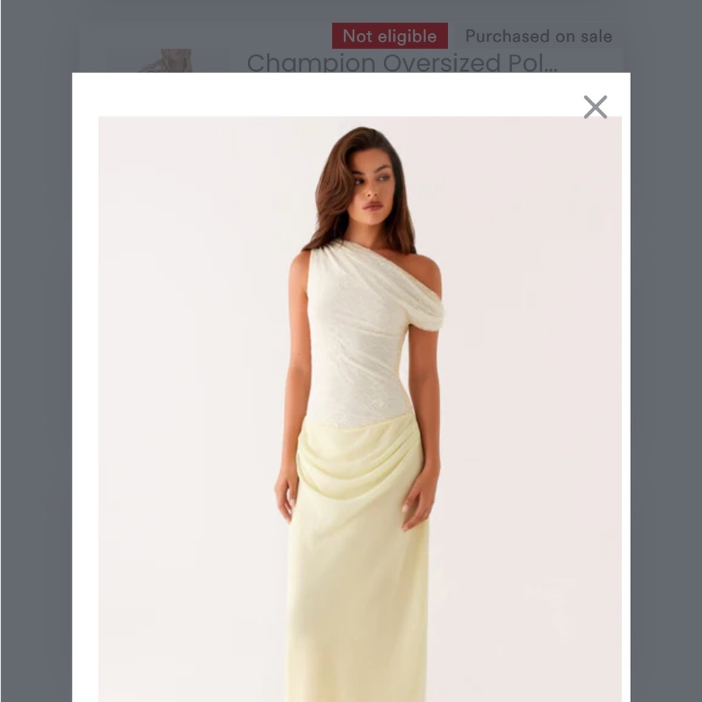 Peppermayo White and Yellow One-Shoulder Dress